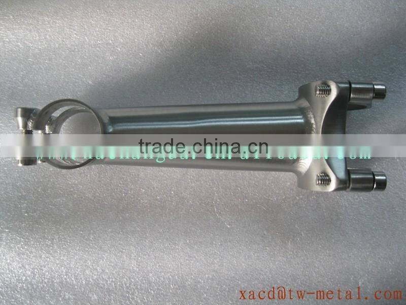 Custom titanium XACD bike stem make titanium bicycle parts with handing brush finished titanium bicycle stem