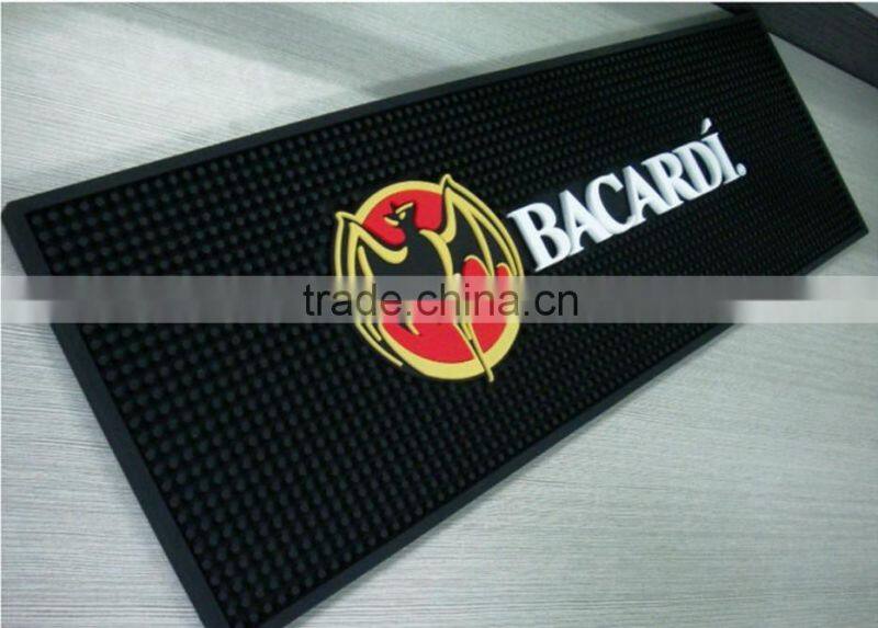 2014 Eco-friendly Red Logo Soft Pvc Bar Rail Mat