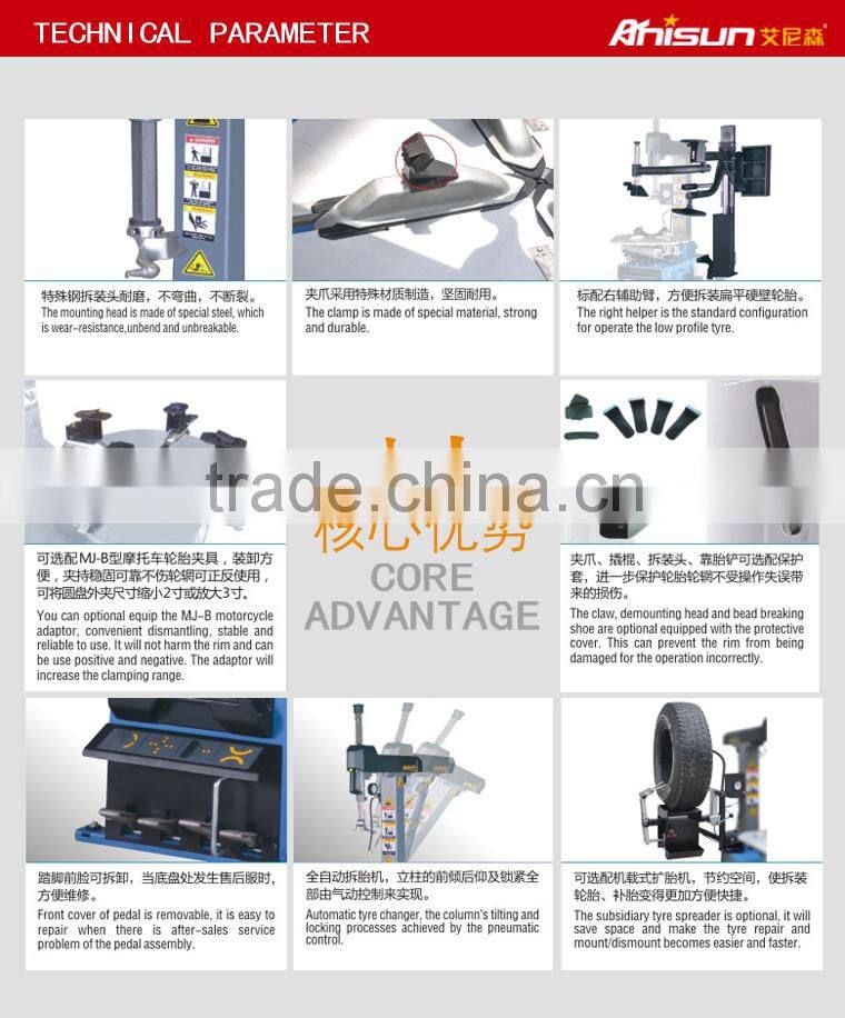 automatic tyre changer with swing arm tire repair machine