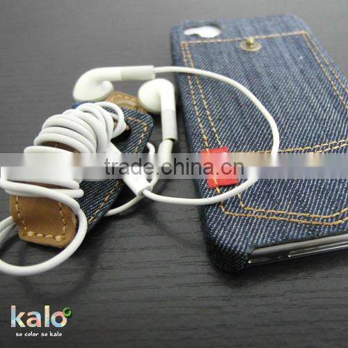 Denim Case with earphone winder for iPhone 5 mini
