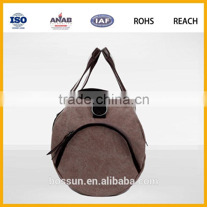 China travel fashion custom canvas gym bag, cotton sports duffle bag