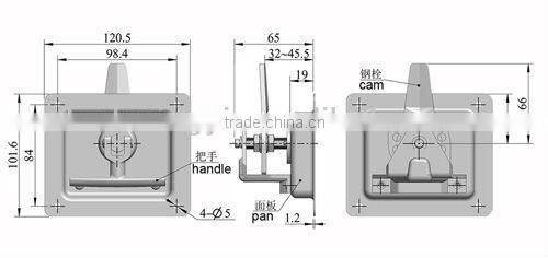 Folding T handle latch
