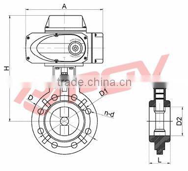 Wafer type plastic upvc 24v on off electric pipe butterfly valve
