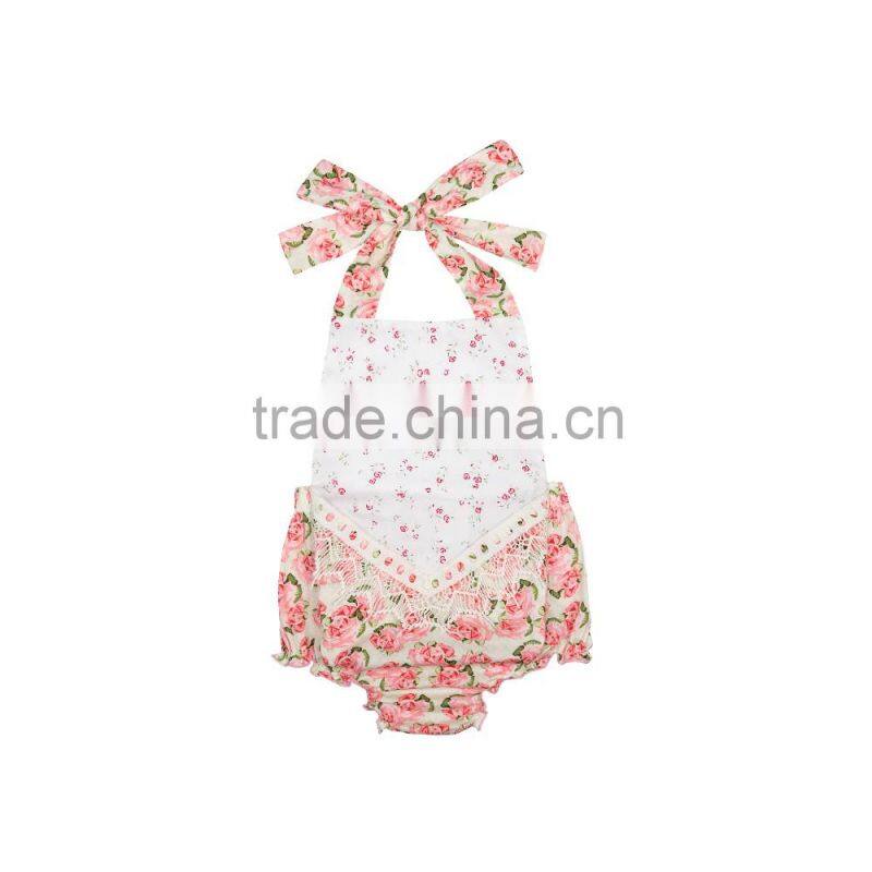 Baby lace fringe romper favorable price lovely style from Kapu with kids wear manufacturer