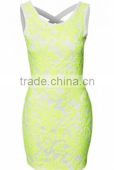 Light Green Wave Striped Sleeveless Dress slim dress fashion