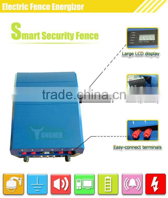 High voltage perimeter security electric fence airport intrusion detection system