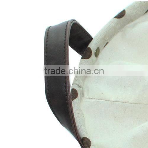 2014 New flax cloth storage bucket,linen fabric waterproof laundary bag with PU leather handle(BBHT007)