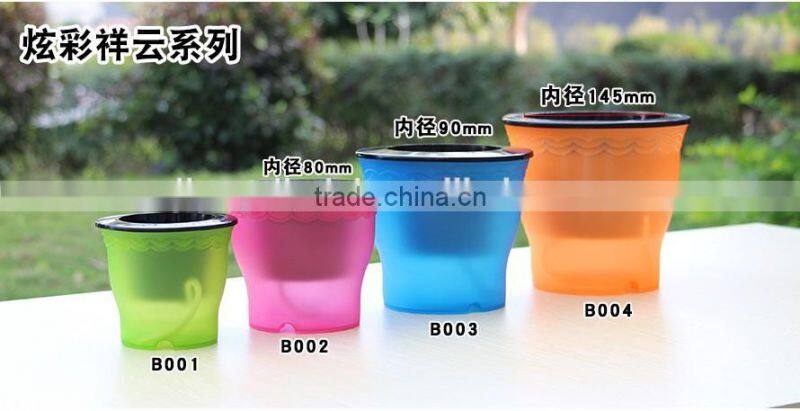 mini decorated fancy cute self watering flower pot