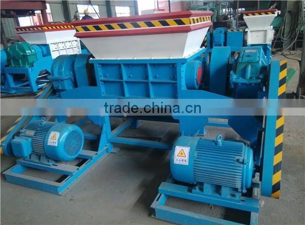 Big capacity strong metal drum tin can shredder with double shaft