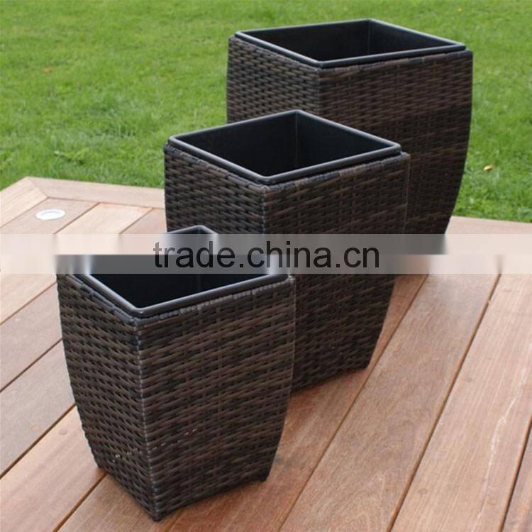 S&D Large Square Outdoor Cheap Balcony & garden planter.square set of 3 plastic flower pot