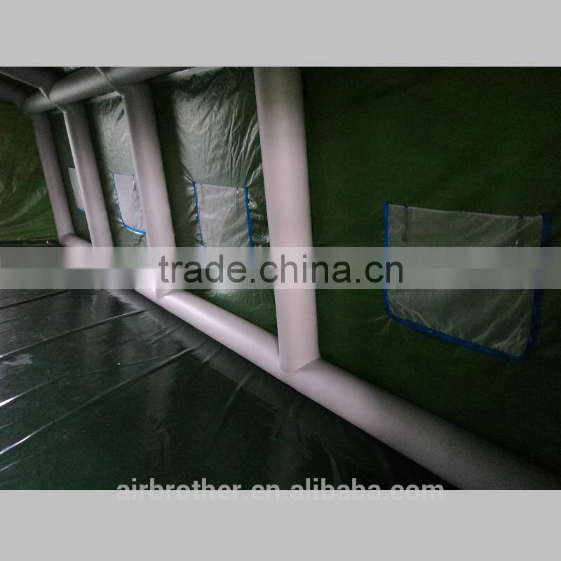 Inflatable army green military rescue tent