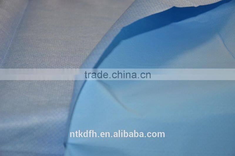 PE film lamianted nonwoven, PE film+SMS nonwoven