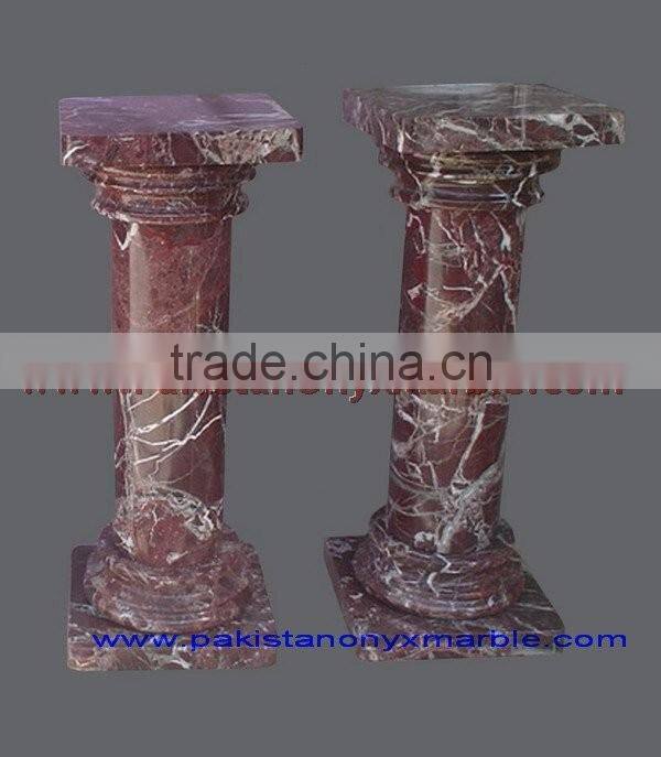 NATURAL RED ZEBRA MARBLE PEDESTALS