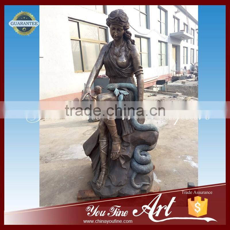 sexy female and snake bronze sculpture