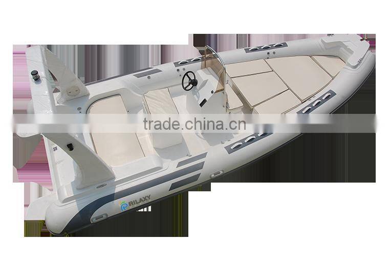 RILAXY High Speed Yacht Boat for sale, Low Price 24' Luxury RIB Boat with Orca Hypalon Tube RIB 730, Mini Yacht Made in China