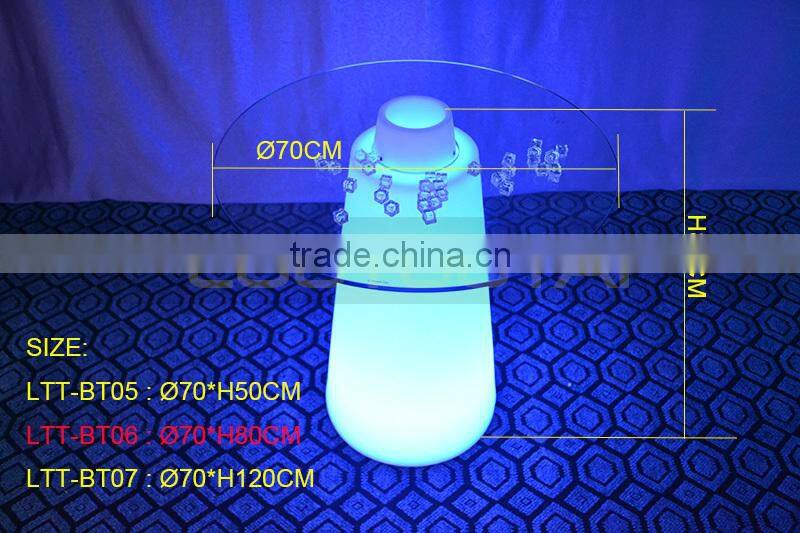 led cocktail table/RGBW color change remote control led tea/coffee table