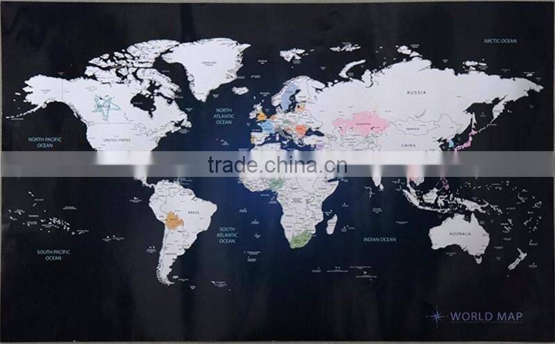 Personalized Scratch-off World Map Poster Travel Indigo Blue travel fashion map