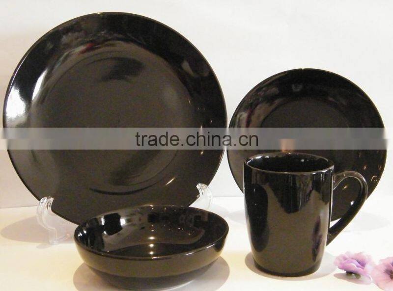 ceramic stoneware colored 16pcs polishing dinner sets