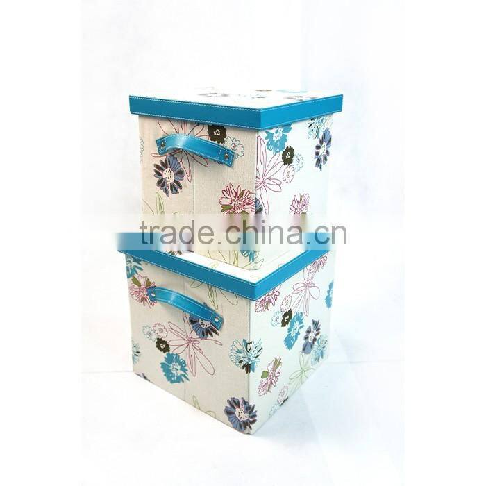 2 Piece Foldable Fabric Storage Cubes With Lid