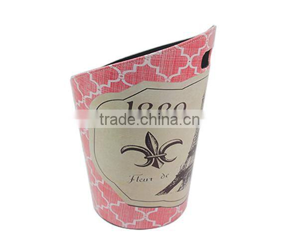 Eiffel Tower Printed Faux Leather trash can