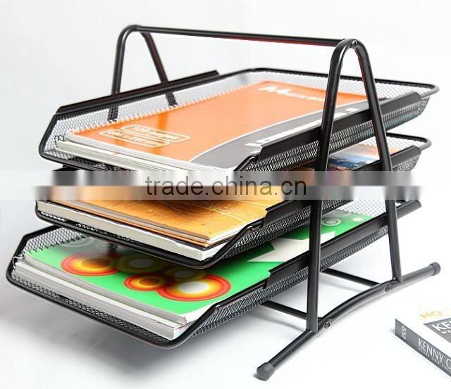 New Stlye Iron Metal Mesh Office Document Tray /Metal Stationery/Stacking Rack 3-Tier Document Tray