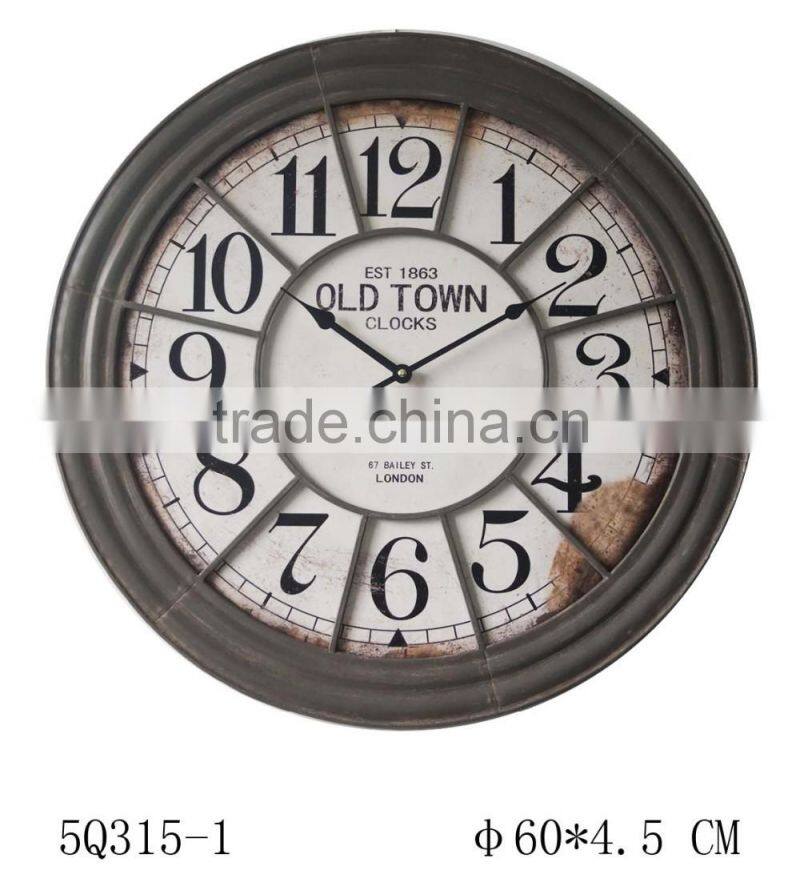 irregular 80"D antique black metal clock wall decorative