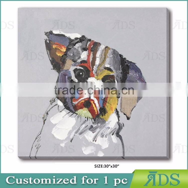 Pop Wall Art Girl With Cute Dog Oil Painting