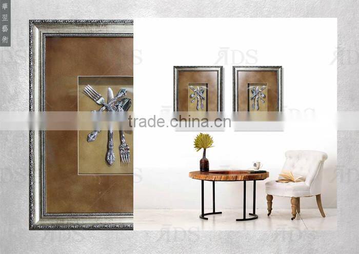 Framed Handmade White Shadow Box Grand Cru Cutlery Wall Decor
