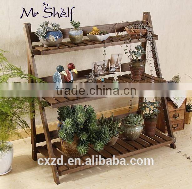 wholesale high quality wooden flower shelf