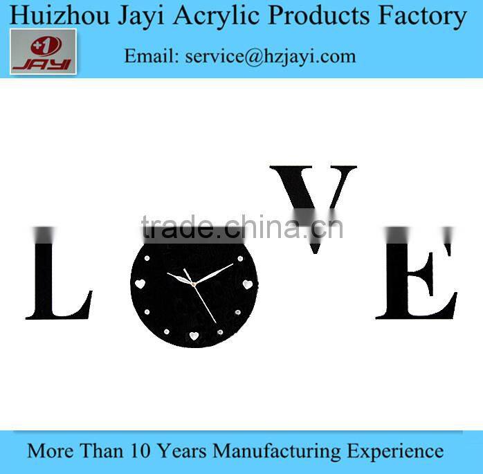 Love Hearts DIY Wall Clock Acrylic black Color Creative Modern Wall clock Home Decoration