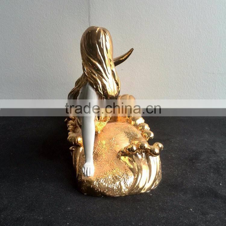 Polyresin mermaid statue