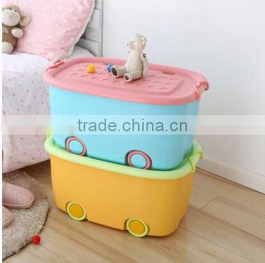 38L Small size Hot sale waterproof wheeling Plastic toy storage box with lid
