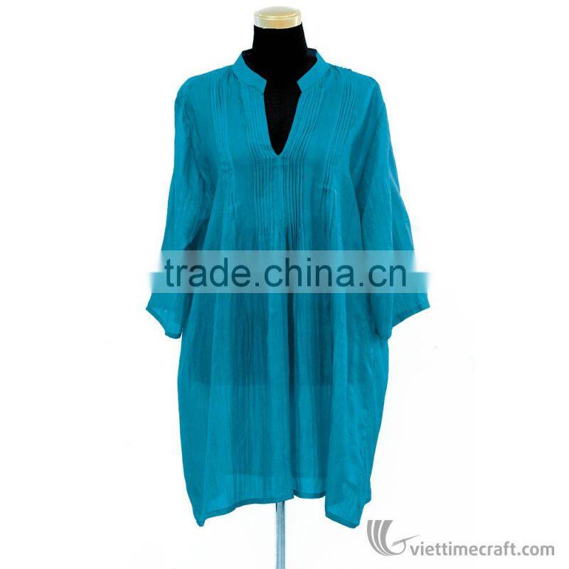 Silk Ladies' Dresses, Ladie's Silk Garment with many colors and sizes, made of natural silk in Vietnam