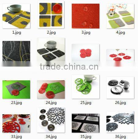 high quality new fashion custom laser cut polyester felt beer mat printing board easter rabbit design manufacturer China OEM