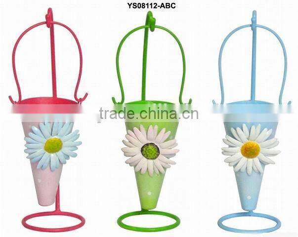 Lovely handicraft metal dispoable pot with bright colour