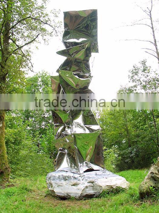 art deco garden statues metal craft stainless steel modern sculpture