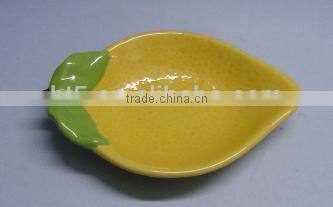 yellow lemon shape fruit topic souvenir plate