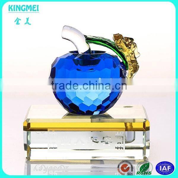gold leaves glass apple with mirror base for car decoration