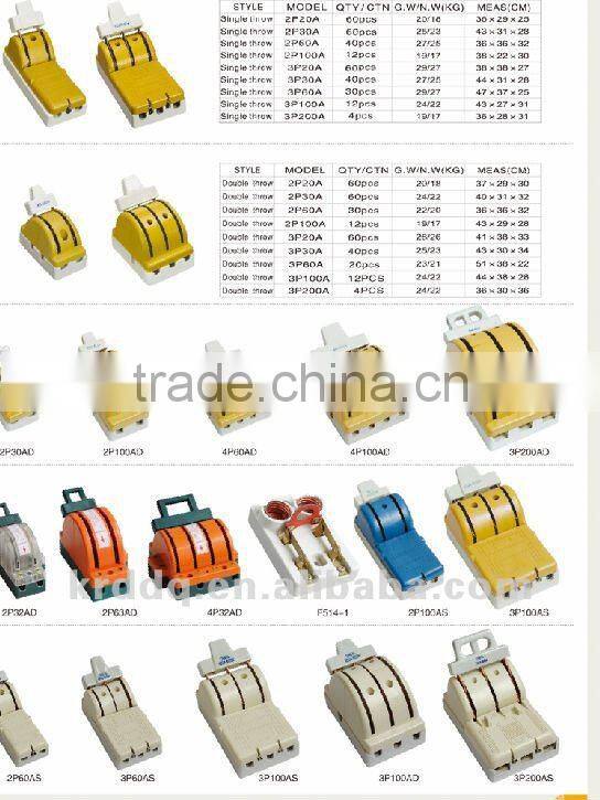 Single Throw electrical Porcelain Knife Switche2P100AS