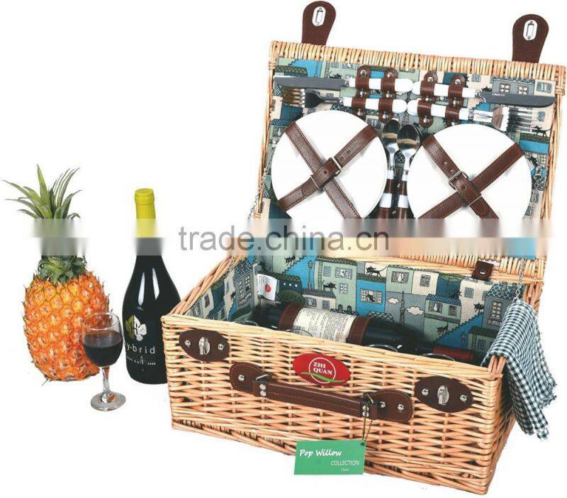 white handle cutlery handheld vintage fruit crate basket