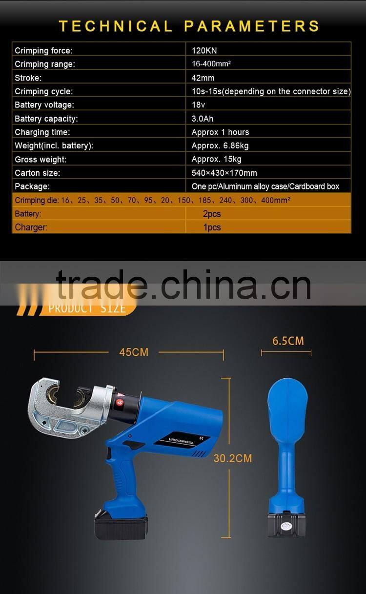High-quality crimping tools lithium battery 400mm2