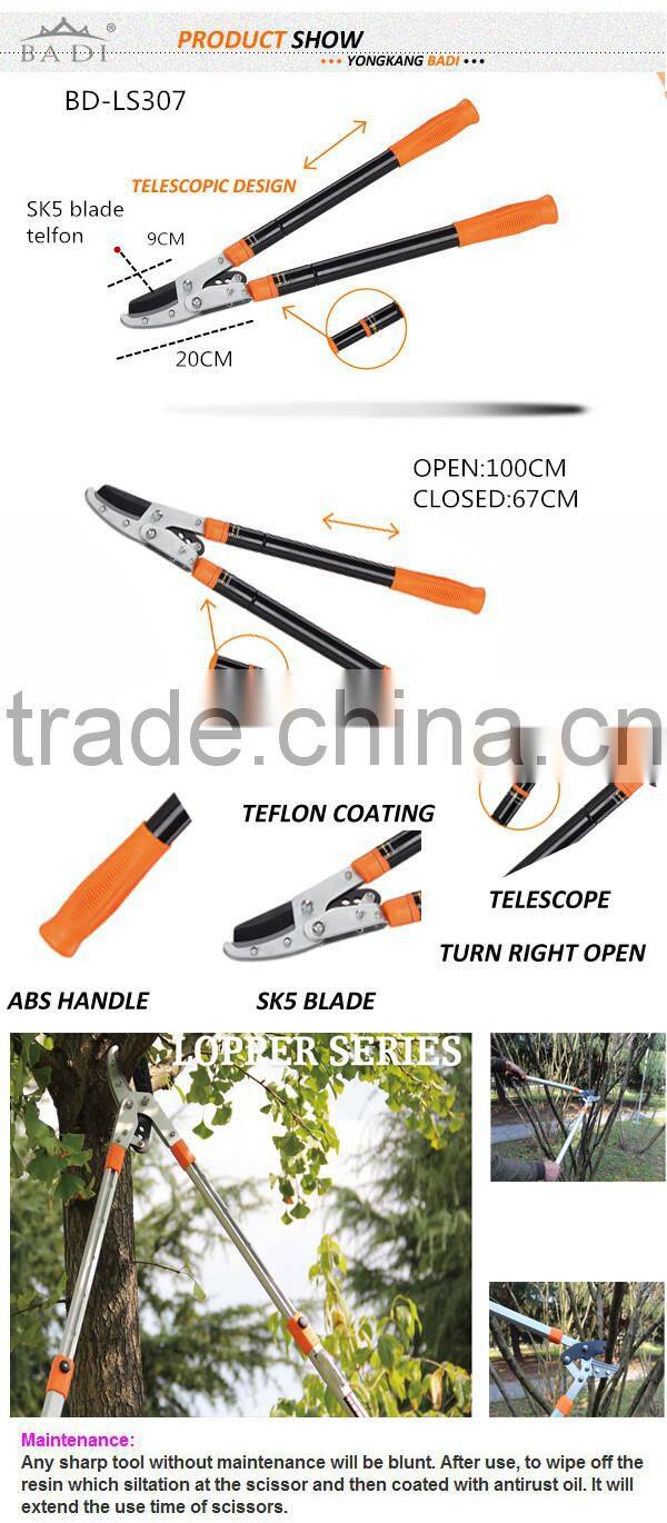 Telescopic iron pipe long reach ratchet telescopic pruning shears