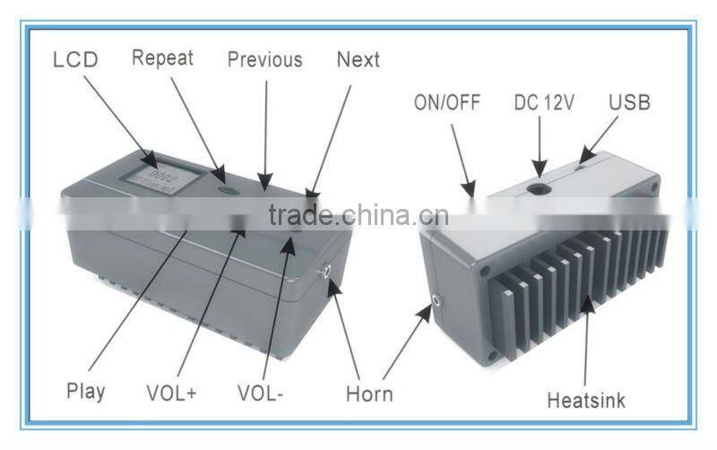 Very Hot Sale Desert Hunting Device Mp3 with 2*35W 125dB speakers with TIMER.
