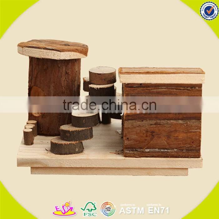2017 New design wooden mini animal house lovely wooden mini animal house small wooden mini animal house W06F021