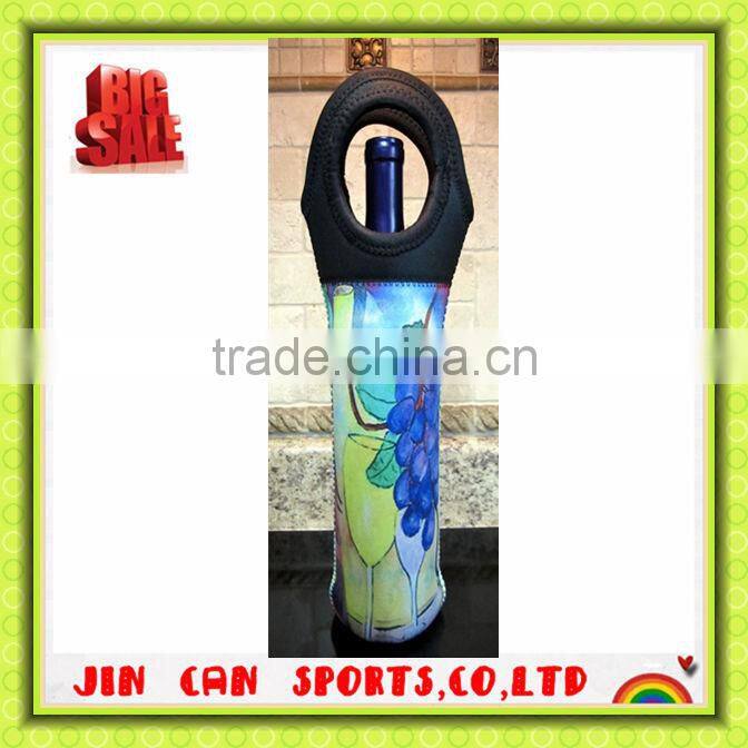 new design reusable insulated neoprene single wine tote bags