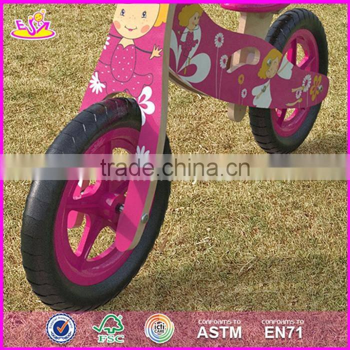 2017 New design original work wooden girls balance bike for toddlers W16C173