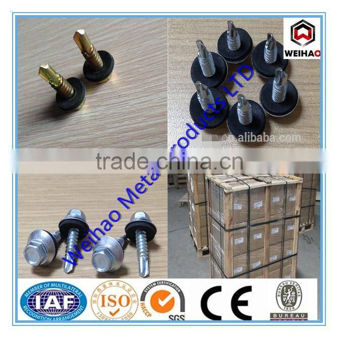 Galvanized Hex head self drilling screw with washer