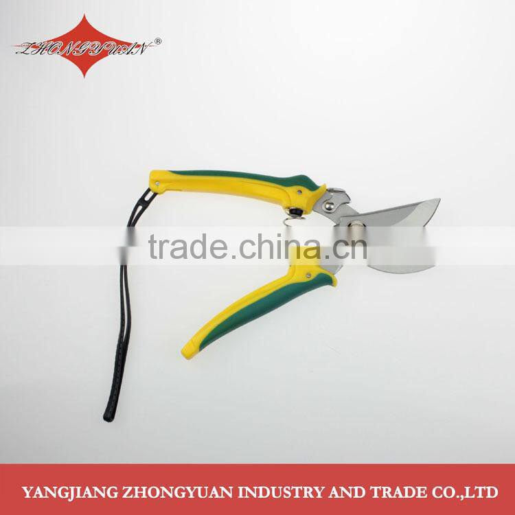 Stainless steel garden scissors/pruner with plastic handle, 7.5 inches