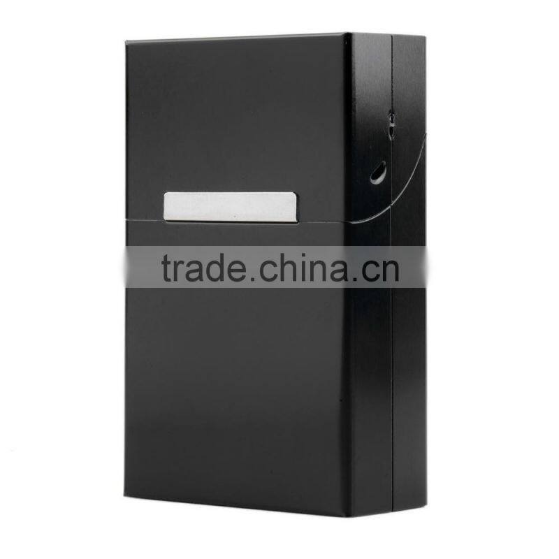Black Aluminum Cigarette Case Cigar Metal Cigarette Box Holder Tobacco Storage Case Gift