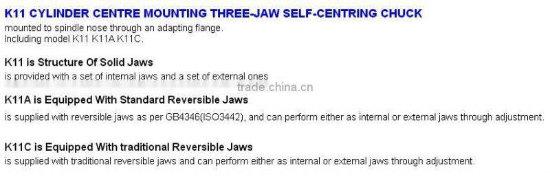 THREE 3 JAW CHUCK, K11 THREE 3 JAW SELF-CENTRING CHUCK, MACHINE CHUCK
